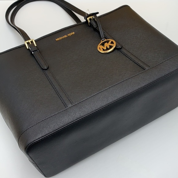 MICHAEL KORS BLACK COLOR 
Jet Set Travel Large Logo Tote Bag - Picture 4 of 14